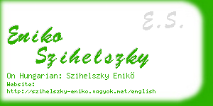 eniko szihelszky business card